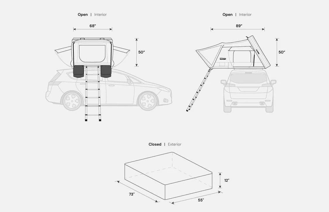 Roofnest Condor Overland 2 XL Air Rooftop Tent - Hard Shell RTT