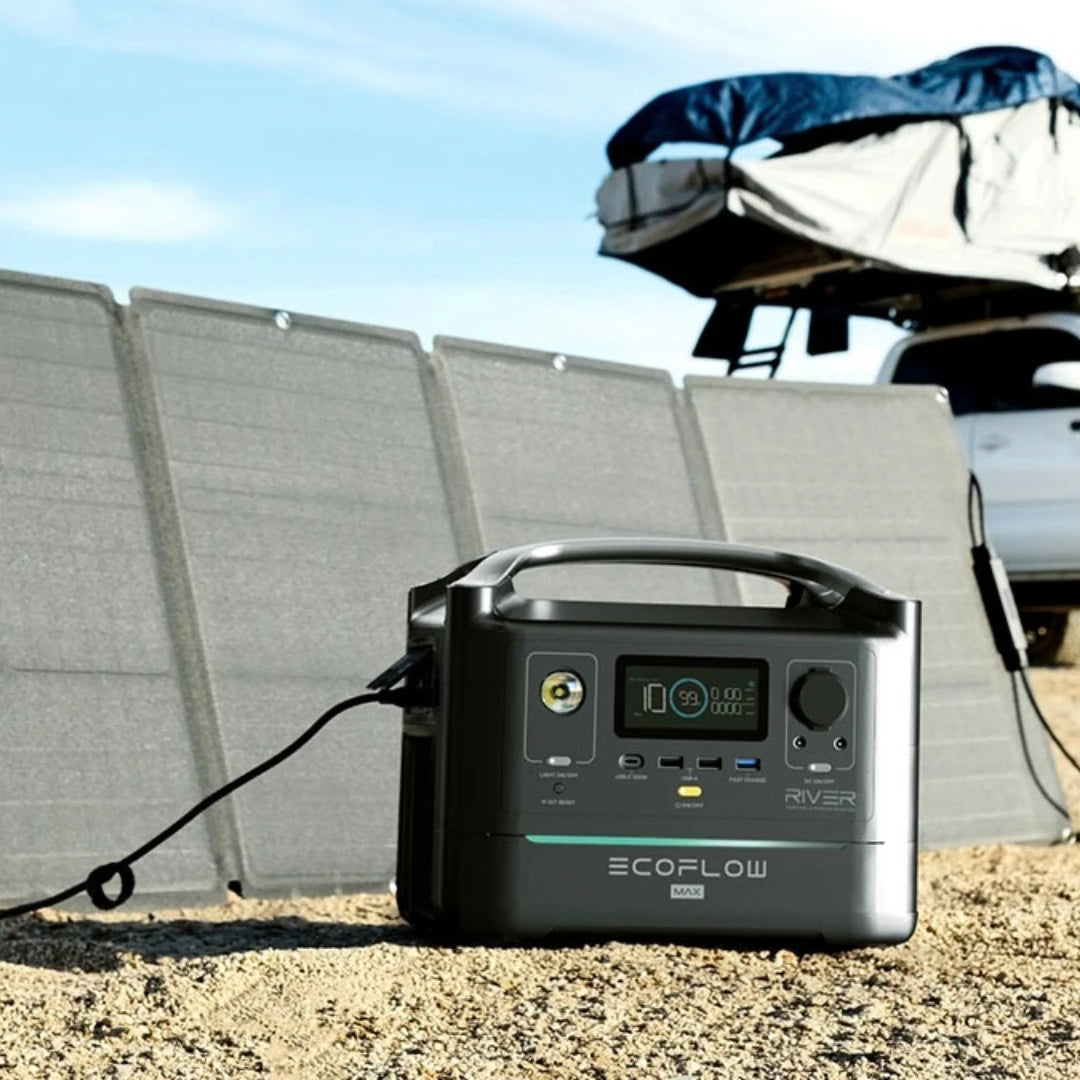 EcoFlow Portable Solar Pane powering device