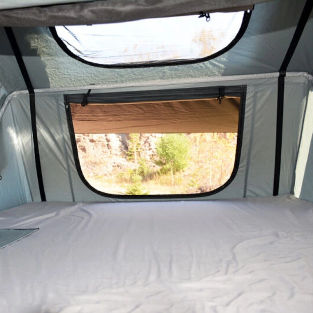 Enthuze 4 Person Rooftop Tent
inside showing the exit
