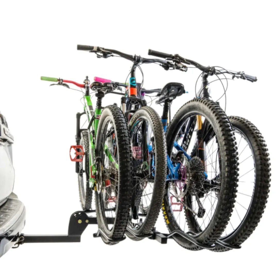 Enthuze Hitch Mounted 4 Bike Platform Rack with 4 bikes