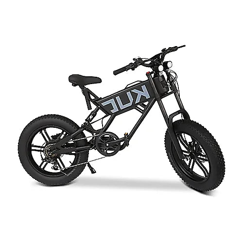 Angled view of KUGOO T01 Electric Bicycle with fat tires and aluminum frame