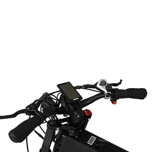 Close-up of KUGOO T01 Electric Bicycle handlebar controls and grips