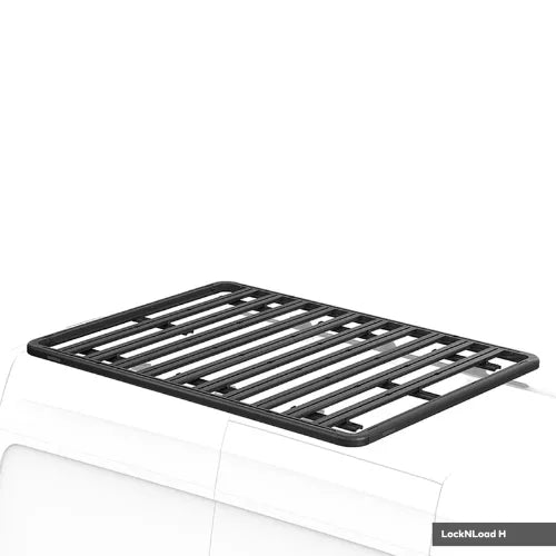 Black metal roof rack on a white background