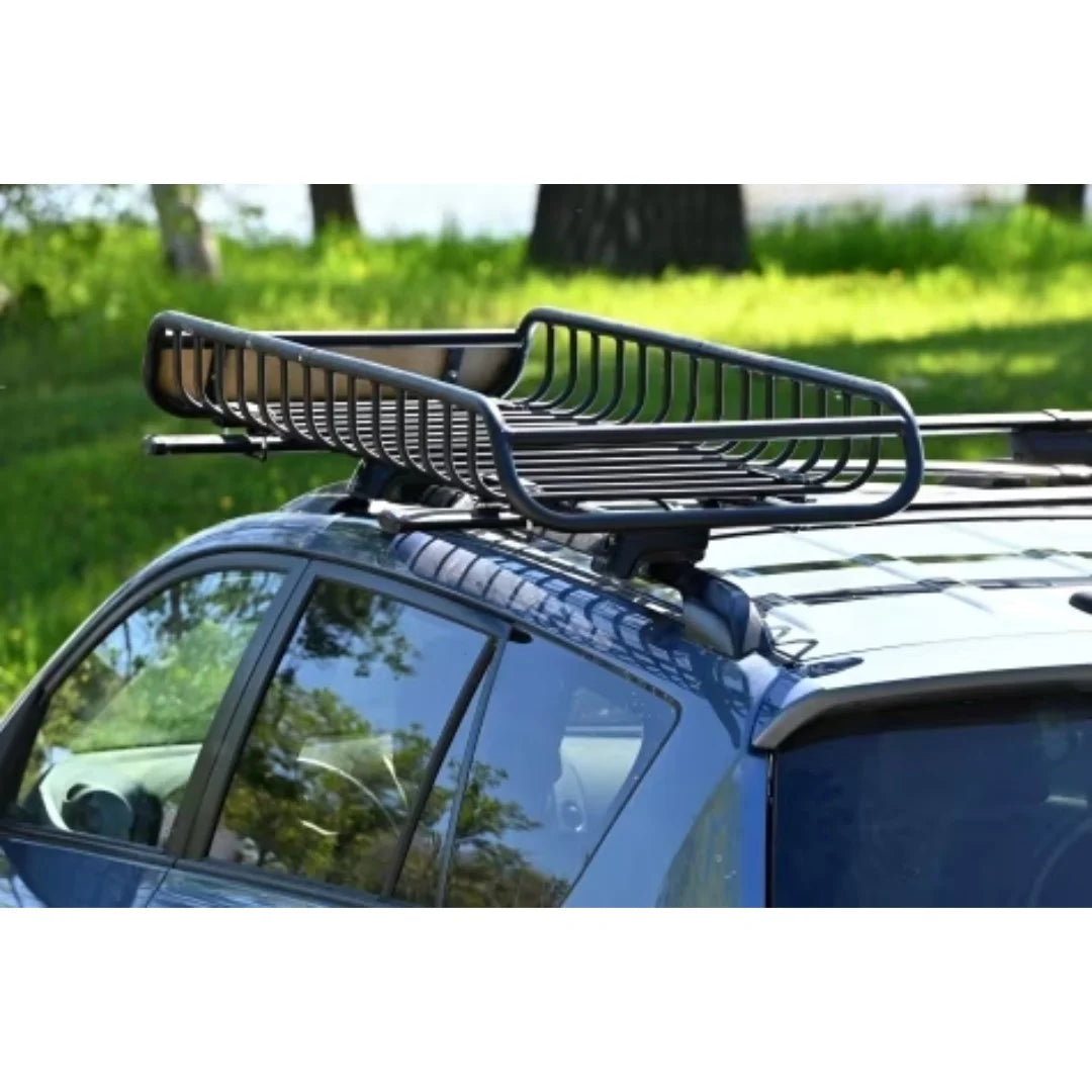 Narrow Rooftop Cargo Basket on car