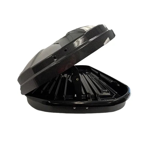 Roof Cargo Box | Carbon Fiber Finish open