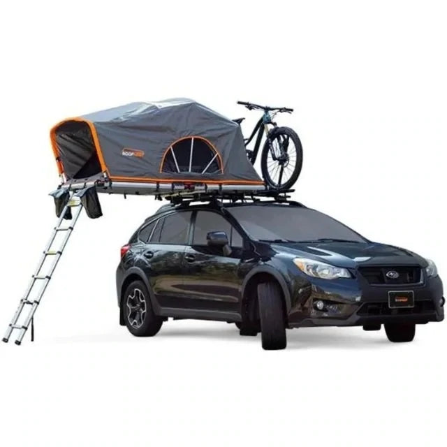 Roofnest Meadowlark Rooftop Tent
on car roof with ladder and bike