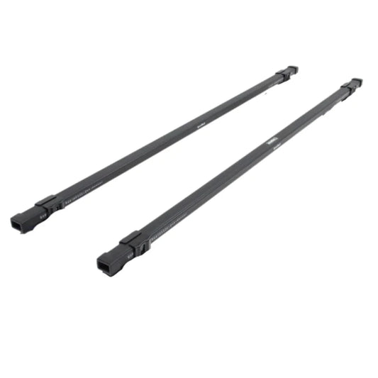 SportRack Square Crossbars set shown in angled view; durable steel bars with black coating