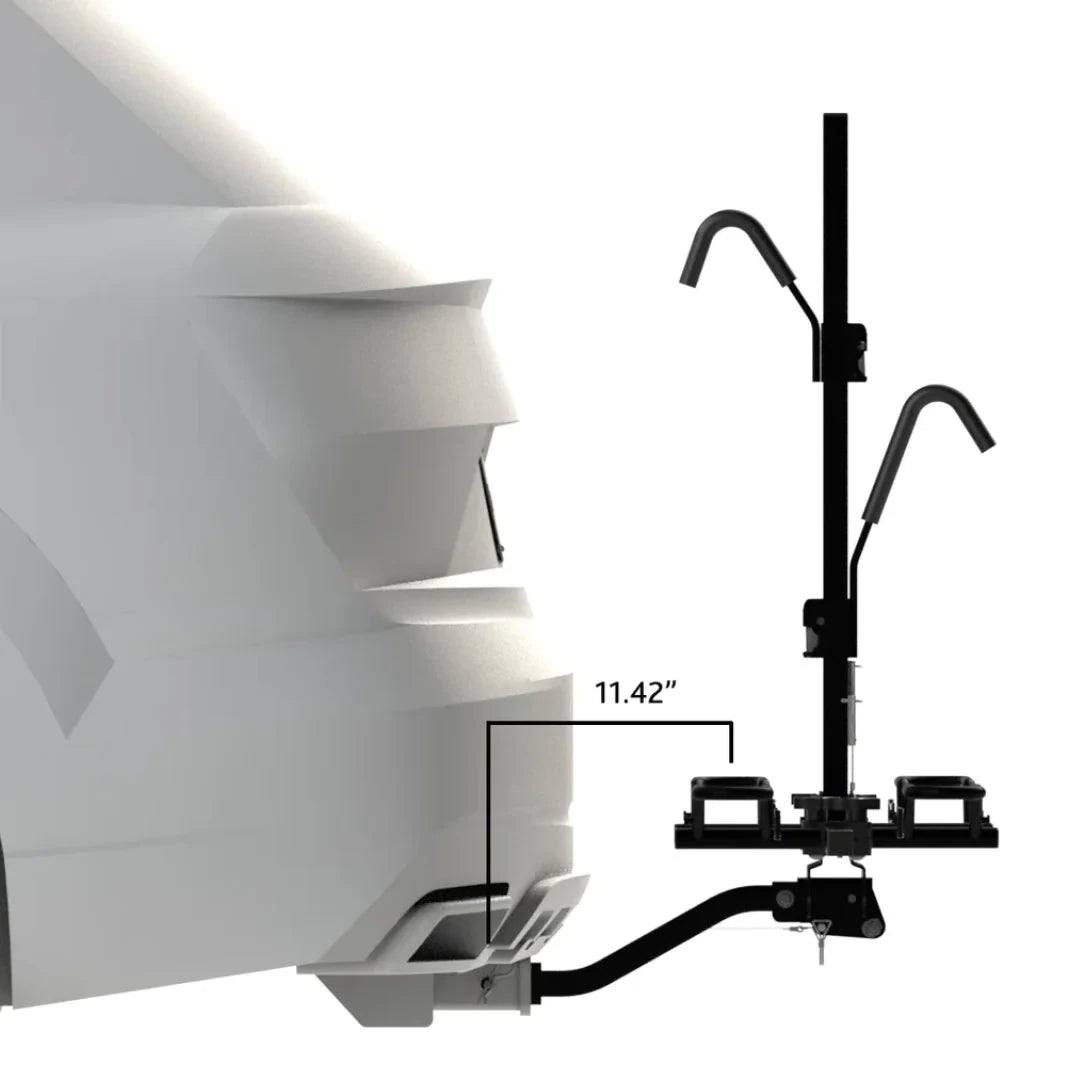 Swagman XTC2 Tilt attached to car with distance measurement of 11.42"