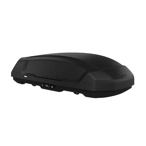 Thule Force 3 M cargo box in black matte finish, rugged rooftop storage solution for vehicles
