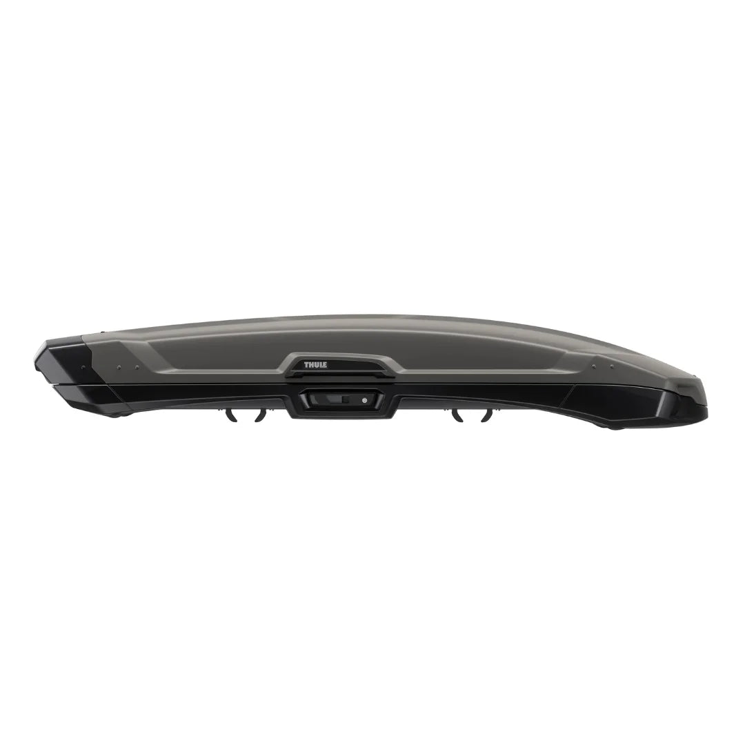 Side view of the Thule Vector Alpine cargo box on white background