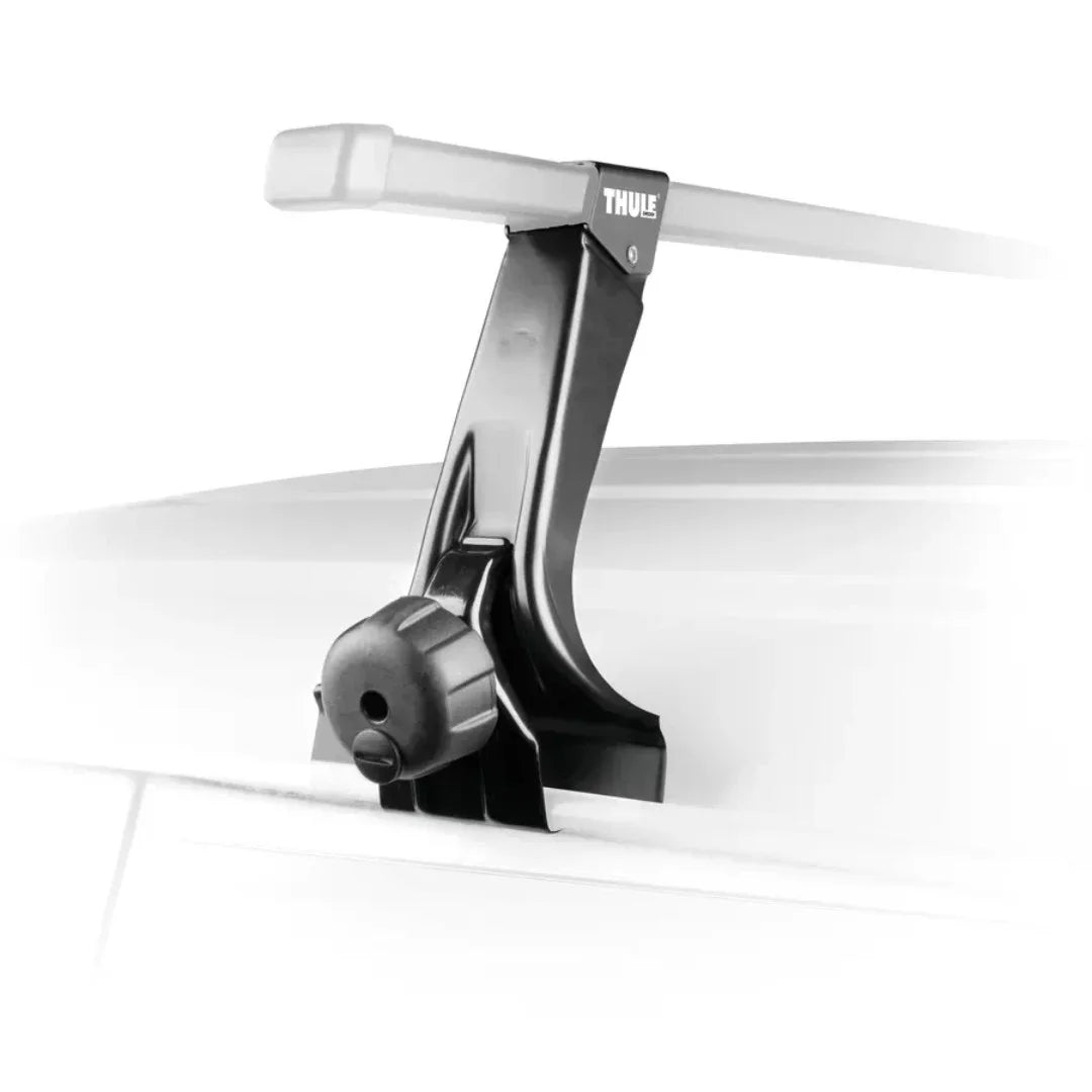 Thule Rapid Gutter Foot Pack displayed with roof rack on white background