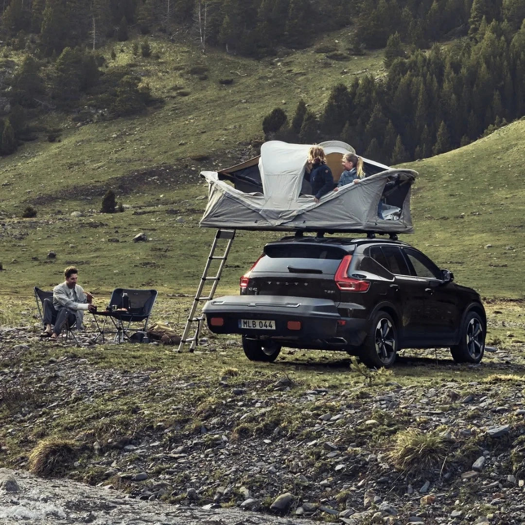 Thule Arcos Box & Platform Bundle - tent installed on car in beautiful landscape