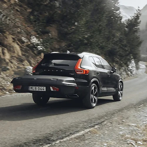 Thule Arcos aerodynamic rear cargo box on Volvo SUV – secure, fuel-efficient hitch-mounted storage for road trips and vacations