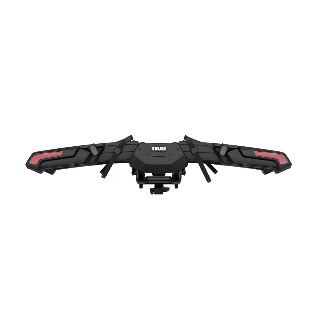 Rear view of Thule Epos rack folded horizontally