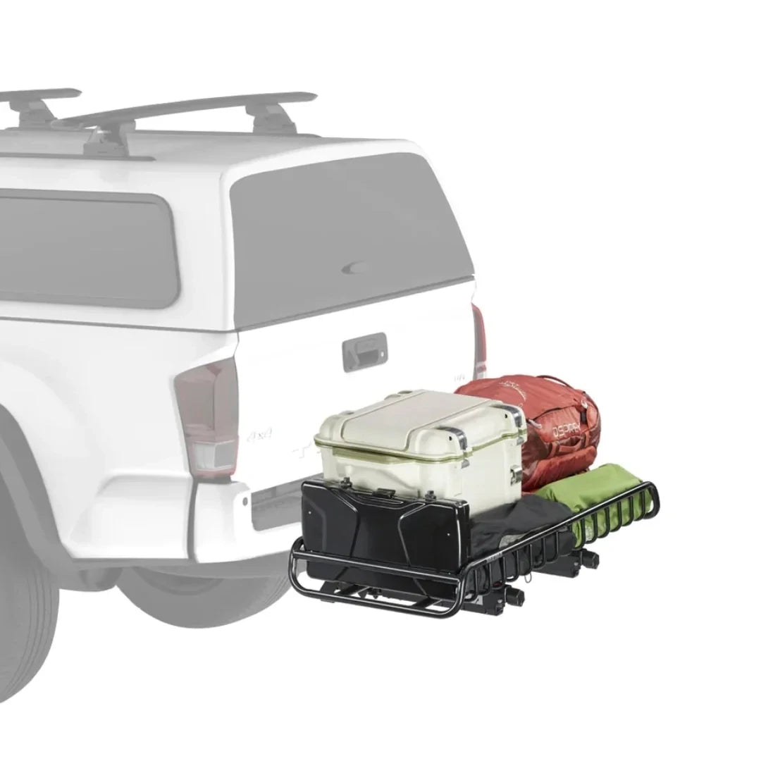 Yakima EXO GearWarrior loaded with lagguage
