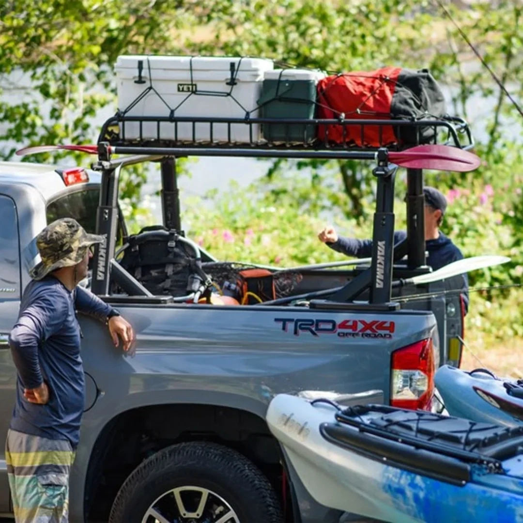 Yakima OverHaul HD Bed Rack on truck with gear