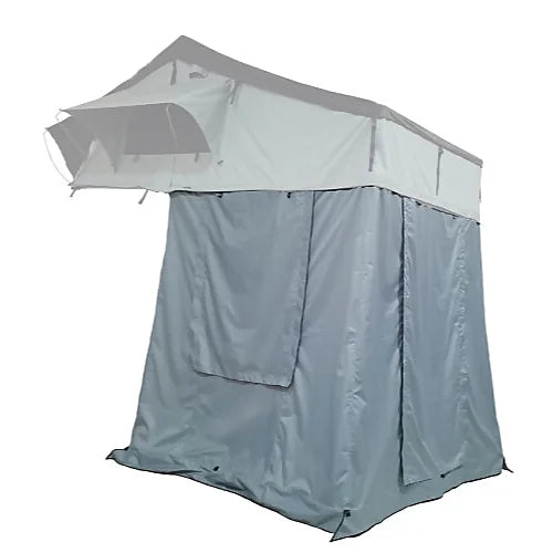 Enthuze Annex Room for 4-person rooftop tent, standalone view showing waterproof 420D Ripstop fabric with PVC floor.
