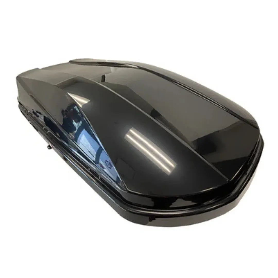 Essential Roof Cargo Box β Low Profile angled View for Universal Car Roof Rack Fit