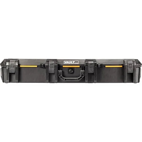 Pelican V730 Vault Tactical Rifle Case front view showing six secure push-button latches