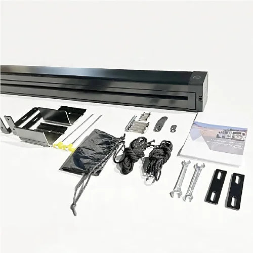 ReTract AO Awning accessory kit with stainless steel mounting brackets, ropes, tools, and manual