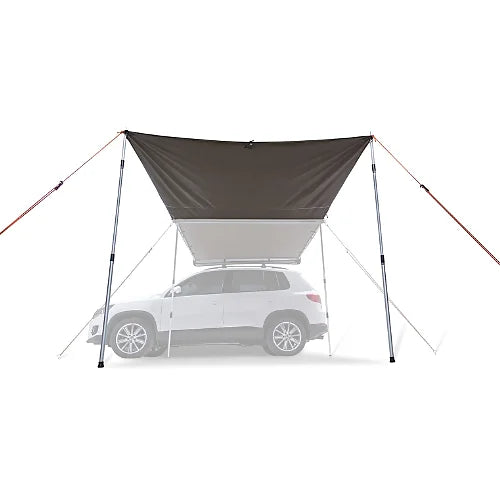 Front view of Rhino-Rack 2.0m awning extension providing extra shade