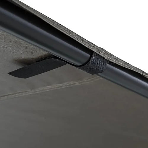 Velcro loops securing Rhino-Rack Sunseeker 2.5m awning to poles
