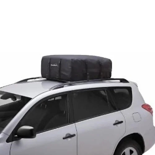 SportRack Vista M rooftop cargo bag installed on SUV roof rack system