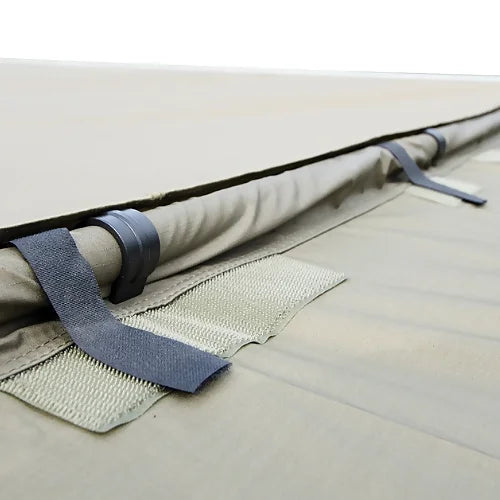 Close-up of velcro attachment system on Sunseeker Awning Side Wall for secure mounting