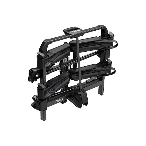 Folded Thule OutPace bike rack in compact configuration for easy storage