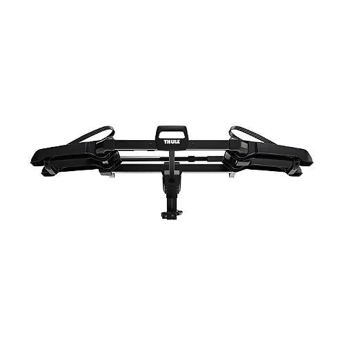 Front view of Thule OutPace bike rack showing dual-platform design