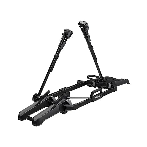 Unfolded Thule OutPace Hitch Bike Rack side view showing two-bike support arms