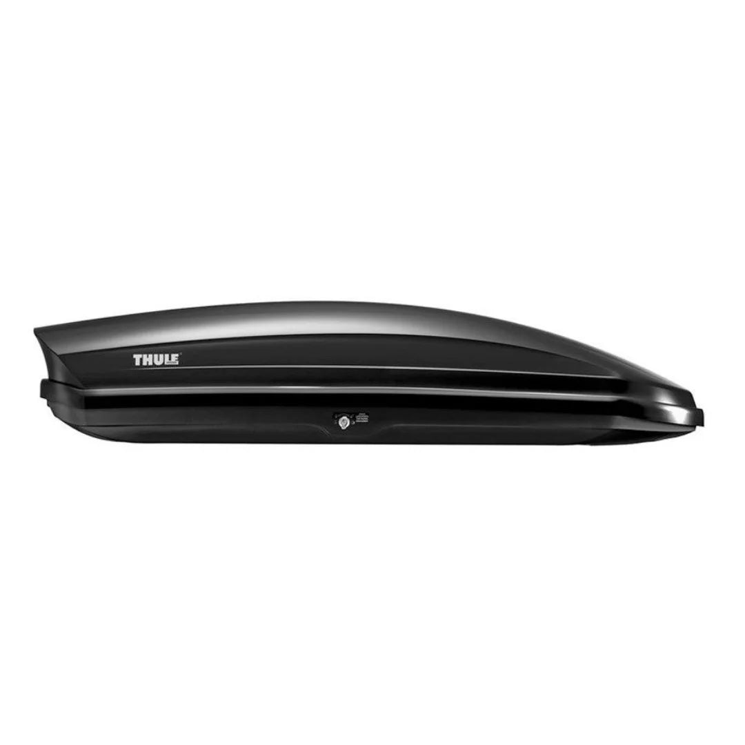 Thule Sonic XL cargo box in black, sleek side profile