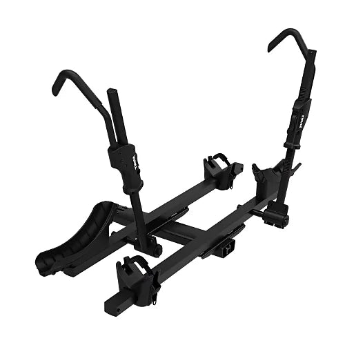 Thule T2 Pro X 2 Bike Add-On rack fully opened and ready to load bikes