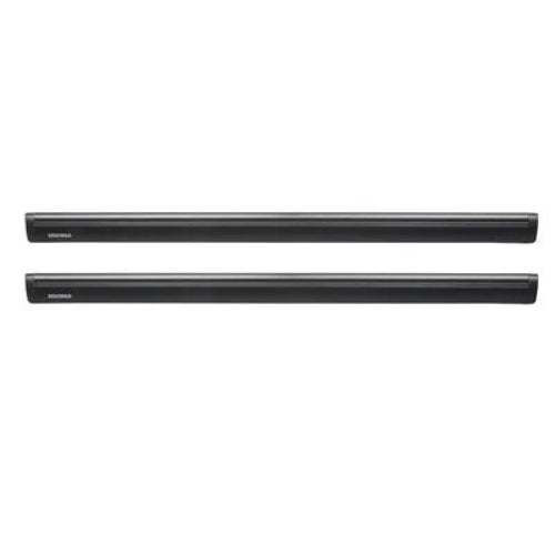 Yakima JetStream aerodynamic black aluminum crossbars in side-by-side display