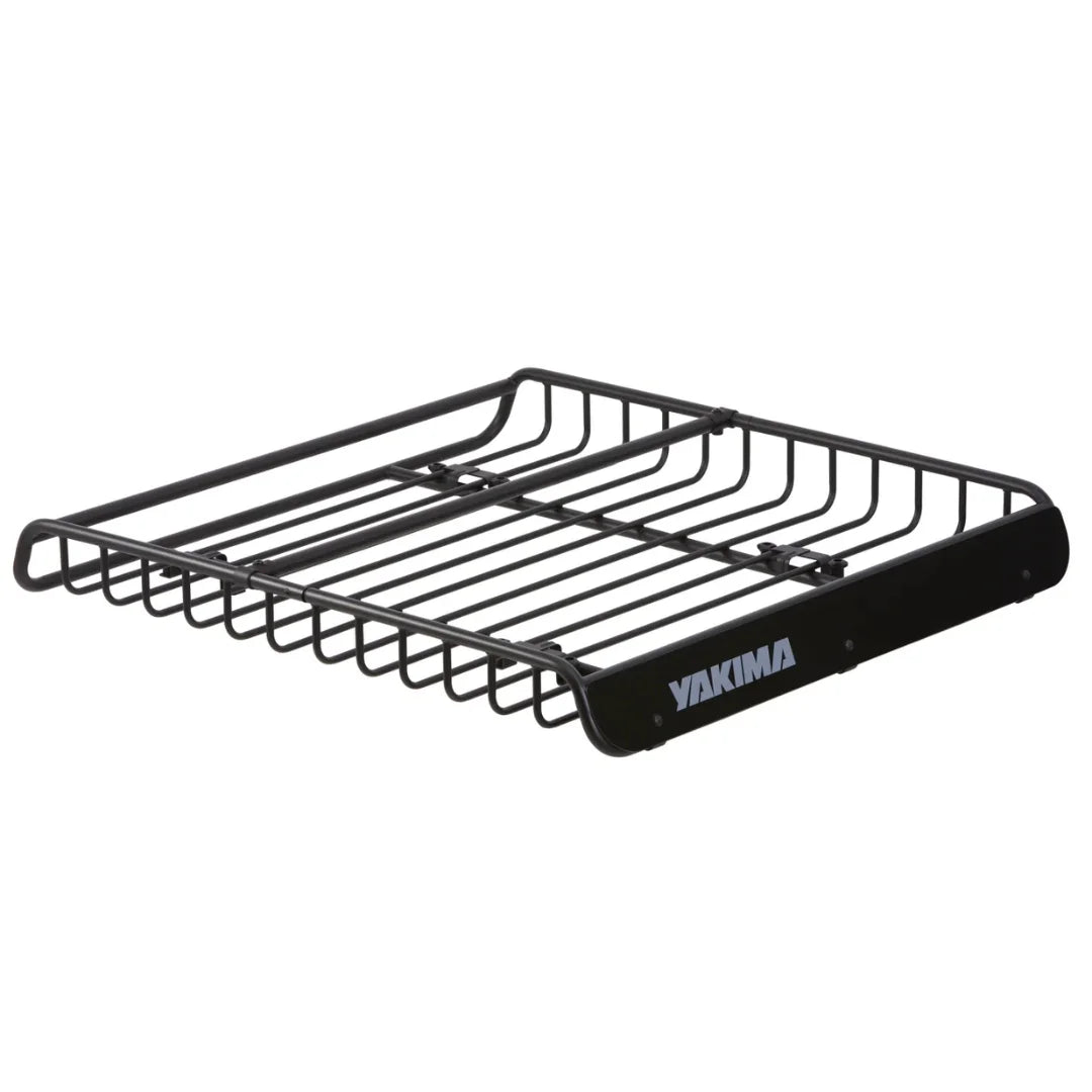 Side view of Yakima roof basket shown without gear, isolated.