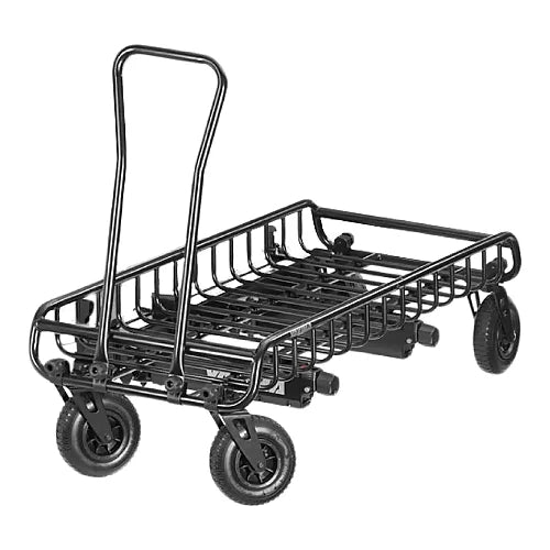 Yakima WarriorWheels cart kit with handle and wheels attached to Warrior basket – gear hauler cart for EXO system, photographed standalone on white