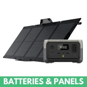 EcoFlow portable power station with foldable solar panel for off-grid backup energy