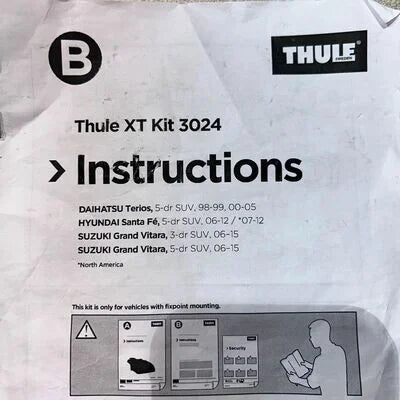 Thule XT Kit 3024 instructions manual with brand logos on a white background