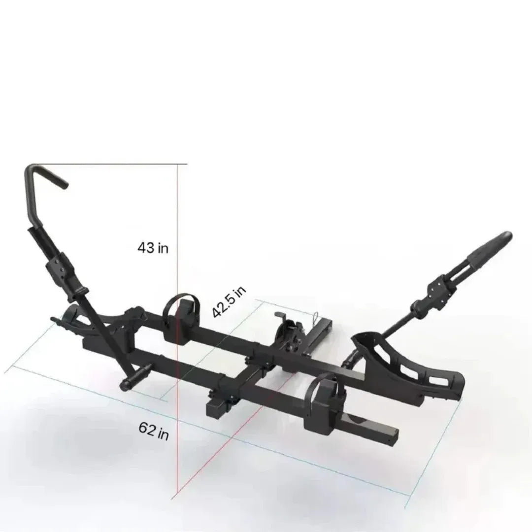 Heavy Duty Platform Hitch E-Bike Rack measurements