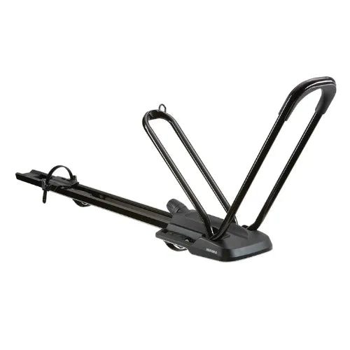 Black bike rack on a white background
