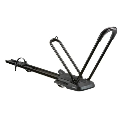 Black bike rack on a white background