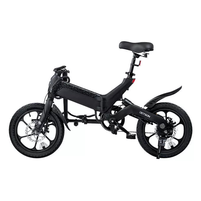 Jetson Haze E-Bike fully upright, half folded viewed from the side
