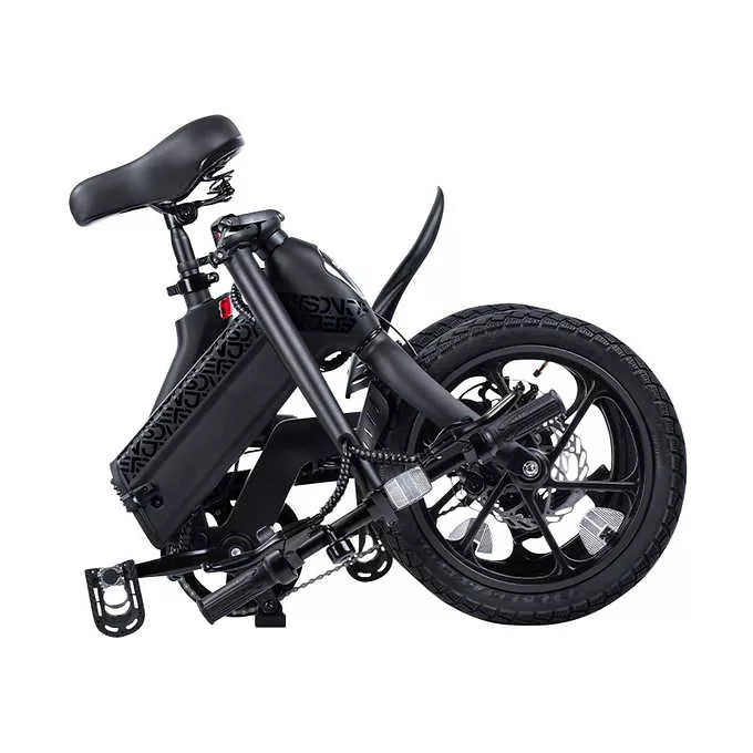 Jetson Haze Foldable E-Bike fully folded for storage