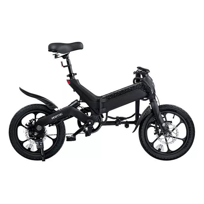Folded Jetson Haze E-Bike with handlebars turned