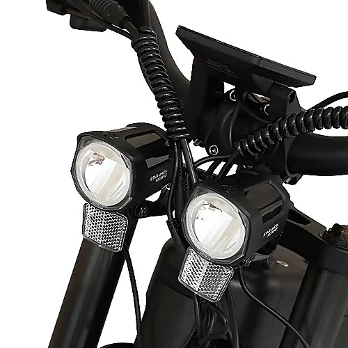 Dual LED headlights of KUGOO T01 Electric Bicycle for night riding
