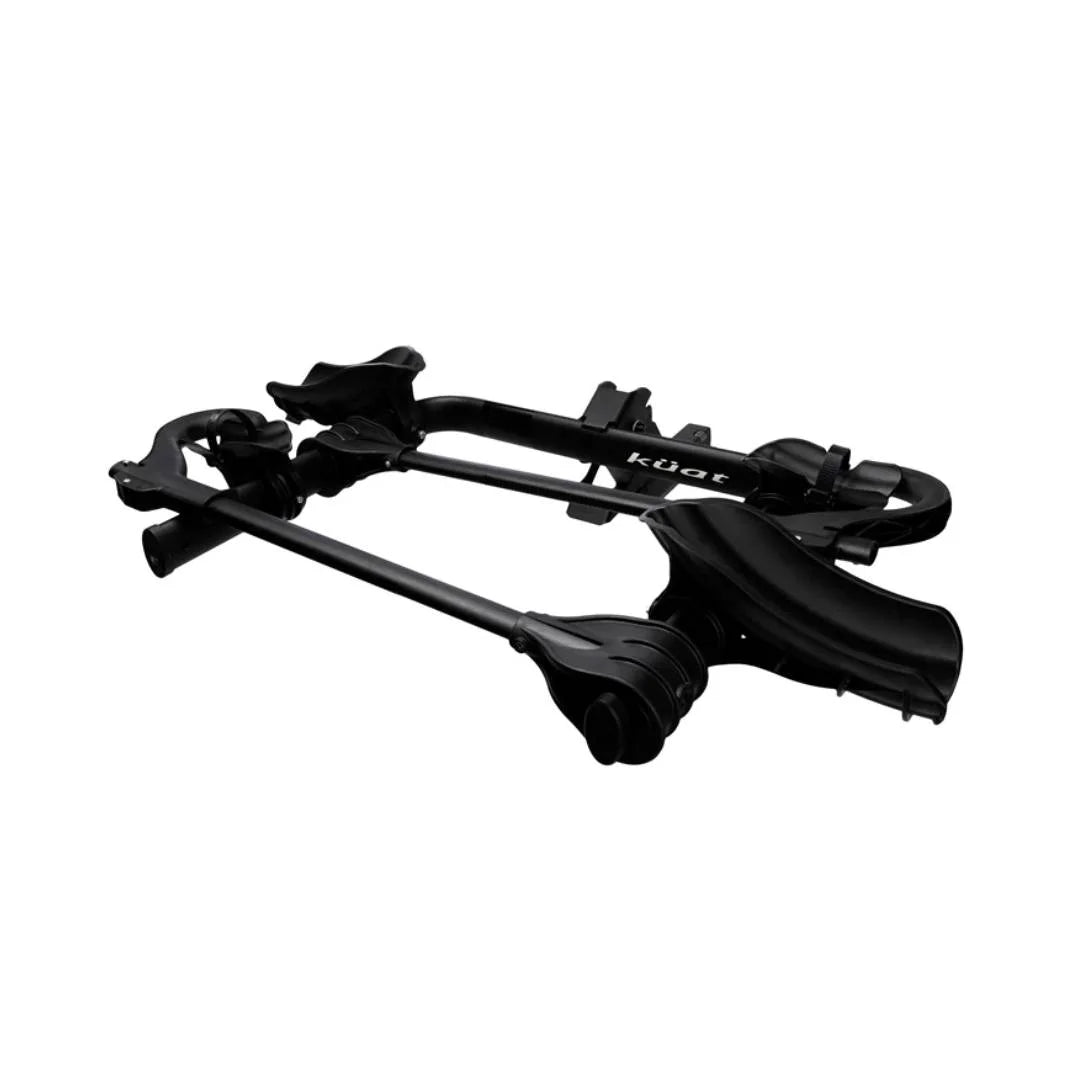 Folded Kuat Transfer V2 rack in compact stow position
