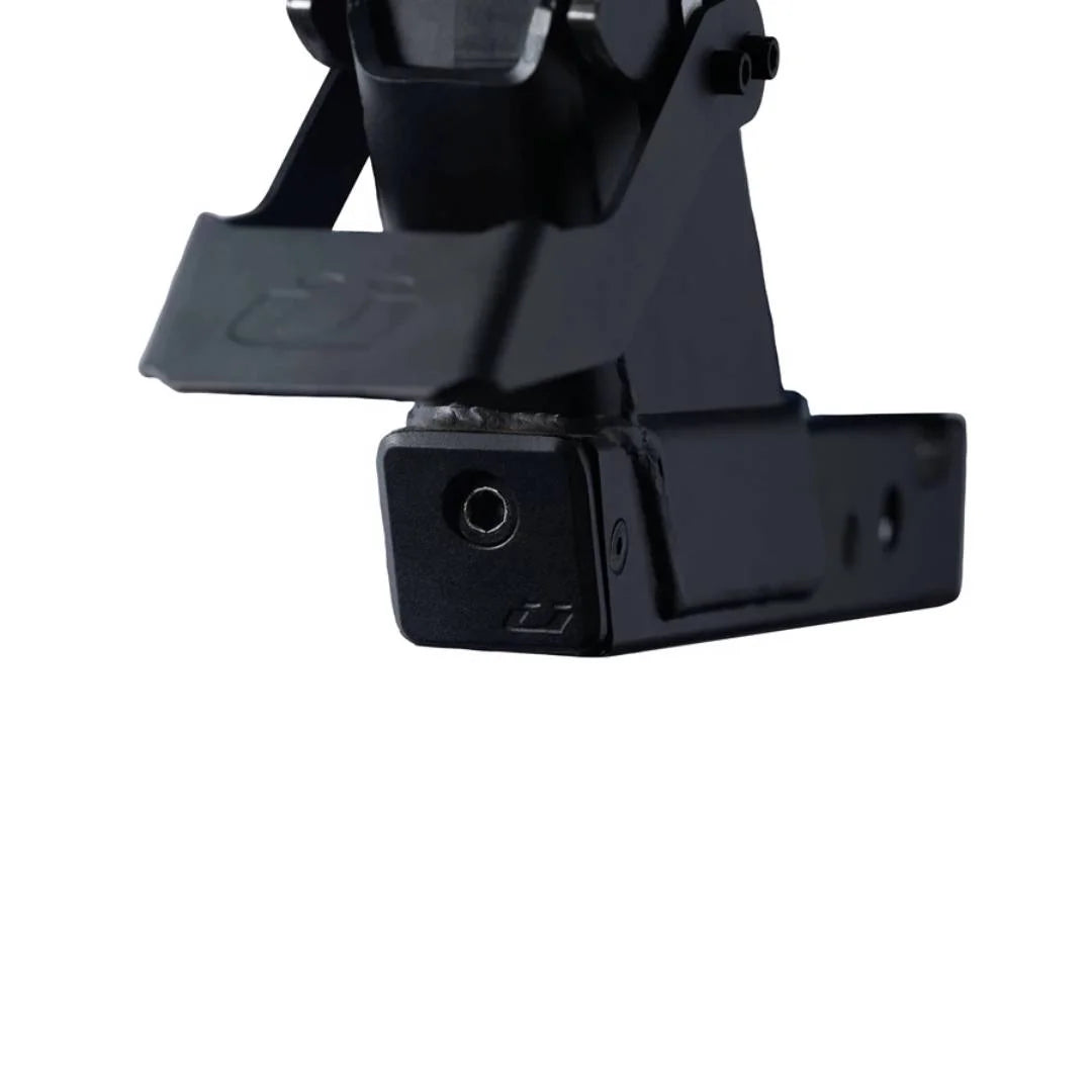 Close-up of the locking cam mechanism on the rack