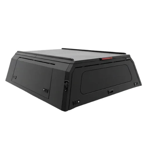 latest generation of gullwing aluminum truck cap displayed on white background