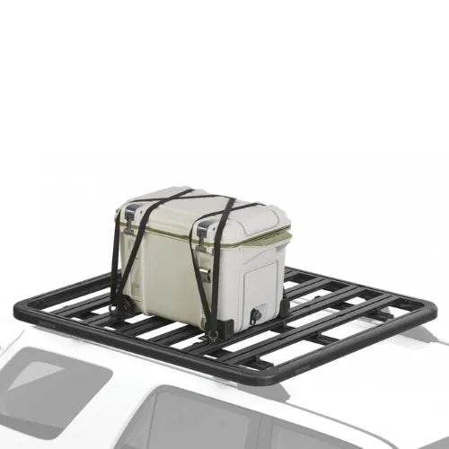 Roof rack with a cooler on a white background