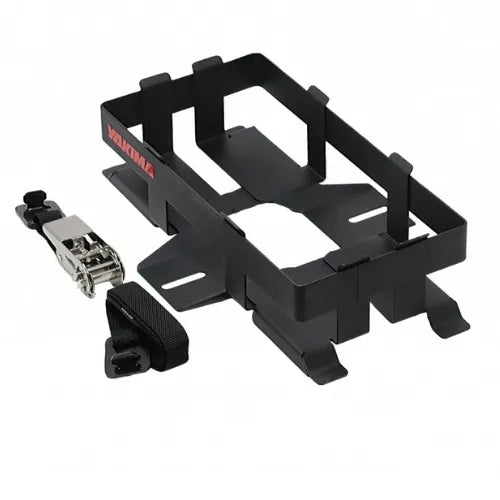 Black vehicle accessory with Yakima branding on a white background
